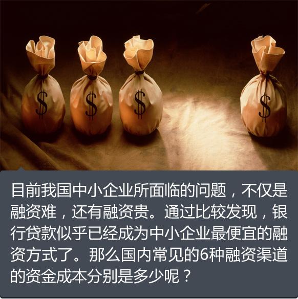 干貨:六種常見(jiàn)融資渠道成本比較